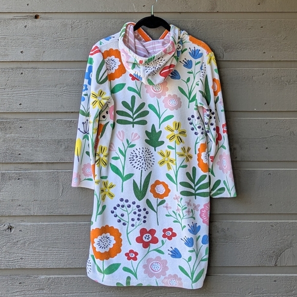 Mini Boden Springtime Flowers Terrycloth Beach Swim Coverup Shower Robe 9-10Y - Picture 4 of 7